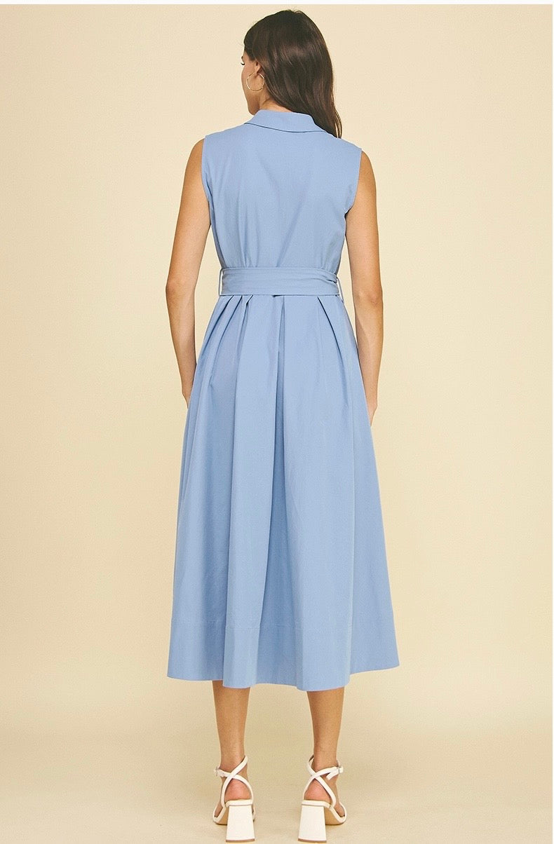 6887D BUTTON DOWN FLARED DRESS