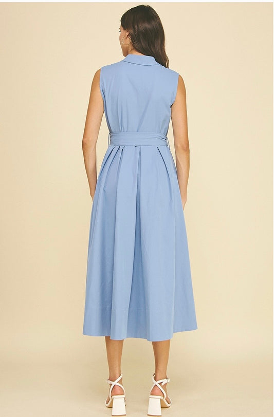 6887D BUTTON DOWN FLARED DRESS