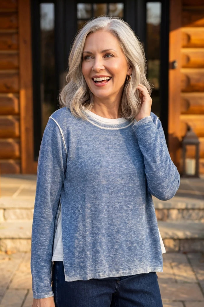 84279 LAYERED LOOK S SWEATER
