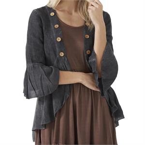 Dark Gray Jacket w/Gathered Flounce 84824A