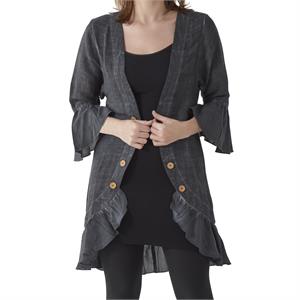Dark Gray Jacket w/Gathered Flounce 84824A