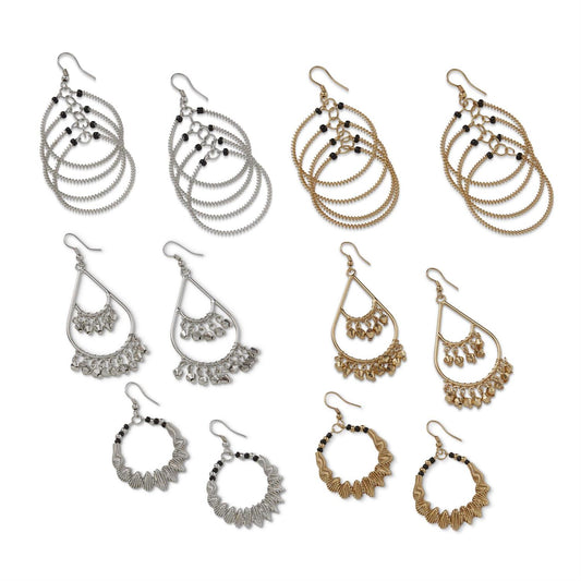 85570A  Assorted Zig Zag Hoop Earrings