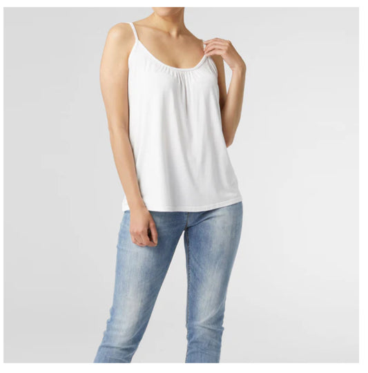 Elsie Adjustable Gathered Cami - White SKU 2319004D