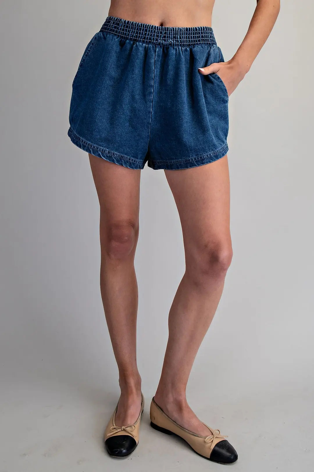 SOLID ELASTIC WAITST SHORT PH15447