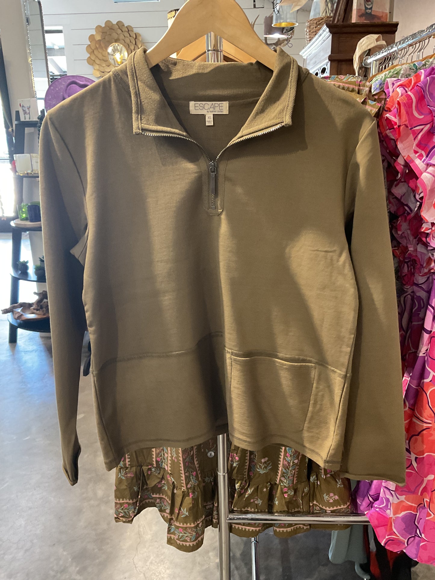 Ocean Front Terry Cozy Quarter Zip WILLOW 30121