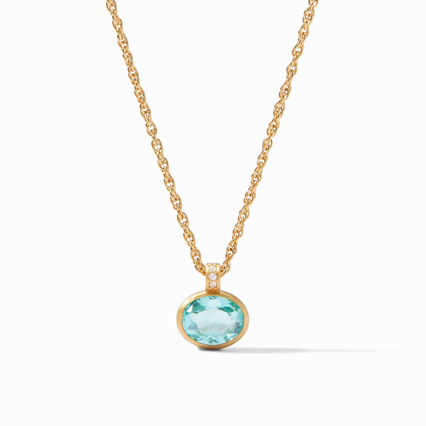 ANTONIA SOLITAIRE NECKLACE GOLD BAHAMIAN BLUE OS N448GBB00