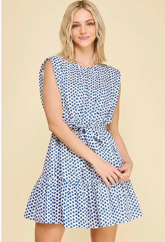 POLKA DOT TIERED MINI DRESS 6867D