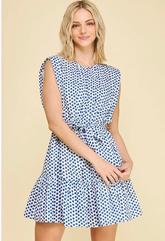POLKA DOT TIERED MINI DRESS 6867D
