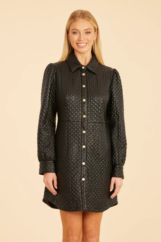 QUILTED BLACK TAILORED DRESS G13 VL