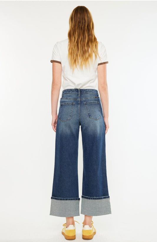 ULTRA HIGH RISE CROPPED WIDE LEG JEANS KC20102D