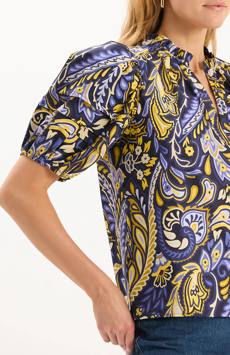 Jenna Cotton Sugar Plum Paisley Top 32106DD