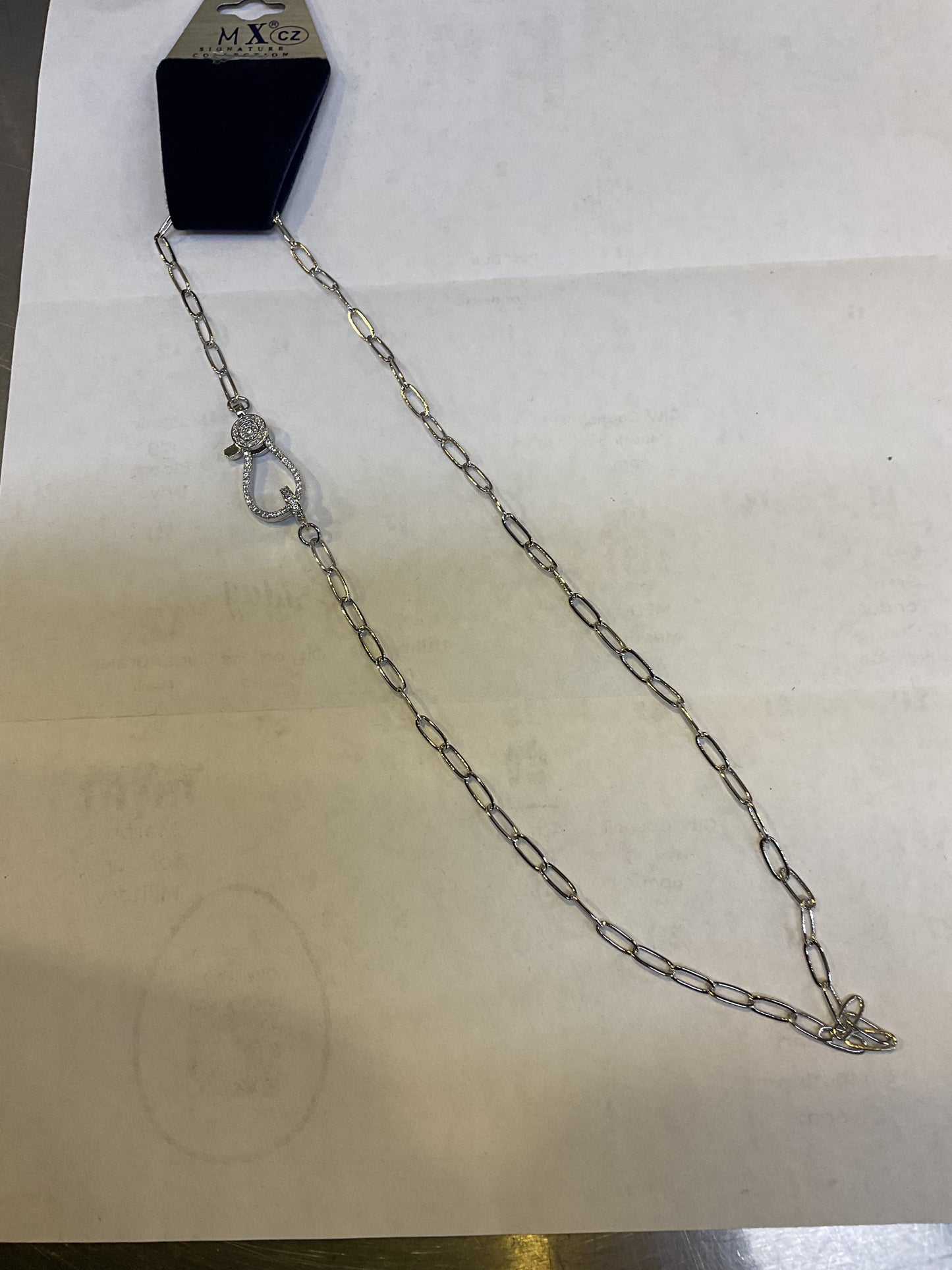 SILVER NECKLACE W CZ JN3843