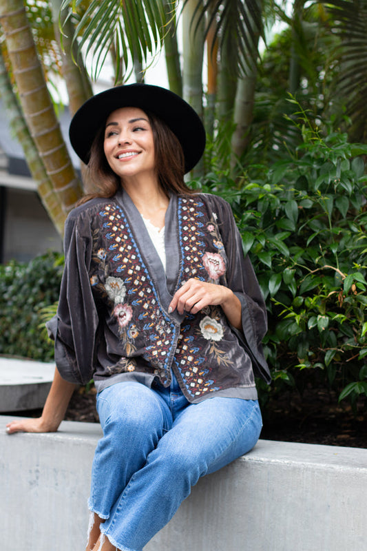 KELSIE KIMONO KYCO925 DK GREY