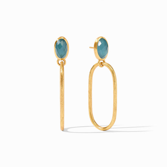 IVY STATEMENT EARRING GOLD- IRIDESCENT PEACOCK BLUE-OS ER825GIPE00