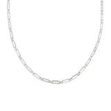 SILVER PAPERCLIP CHAIN NECKLACE 583