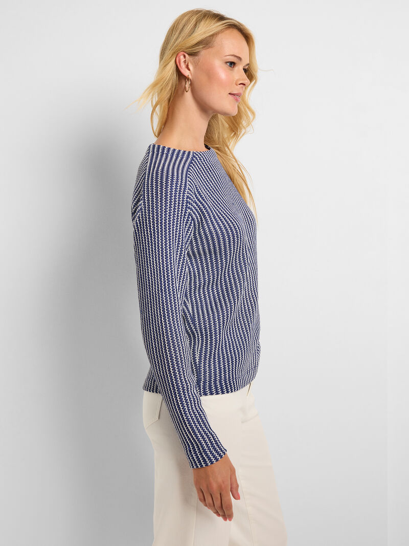 ZIG ZAG BLUES KNIT TOP S251019