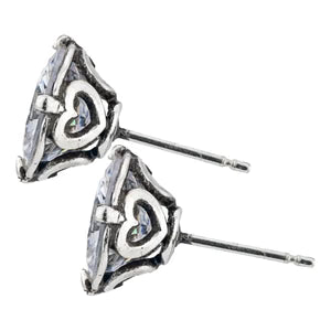 JE154B SIL/CZ BRILLIANCE 8MM POST EARRING