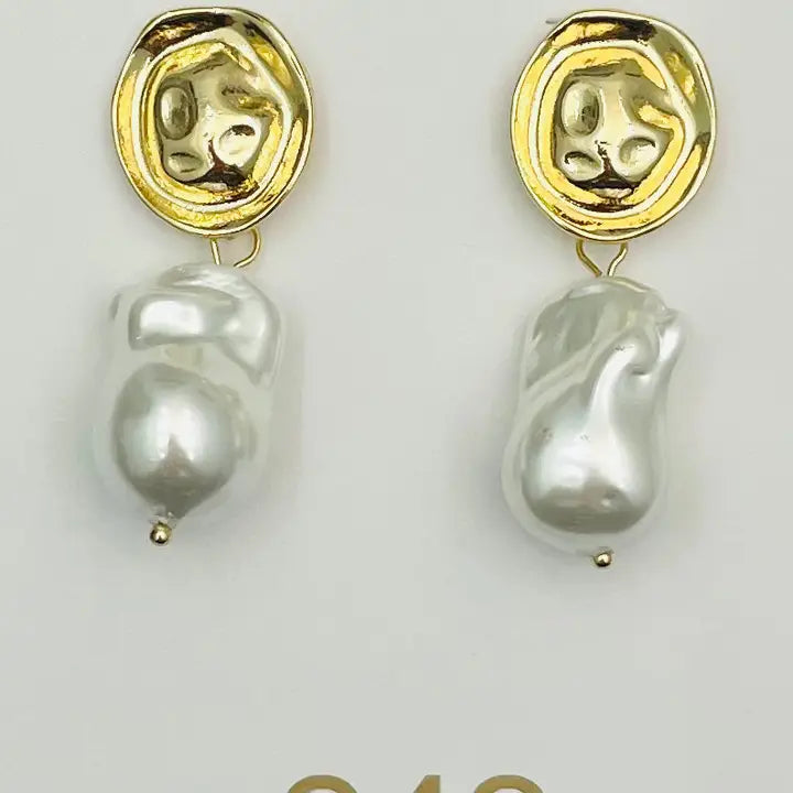 CHUNKY  BAROQUE P & G  DANGLE EARRING ER706