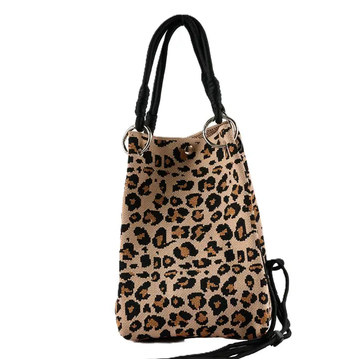 BL11777 CROSSBODY ANIMAL PRINT BUCKETBAG