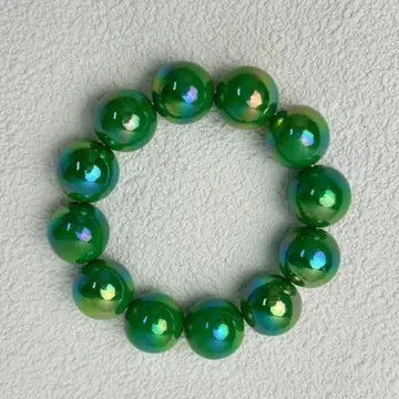 Colorful Holographic Bead Resin Bangle Dopamine N6A225