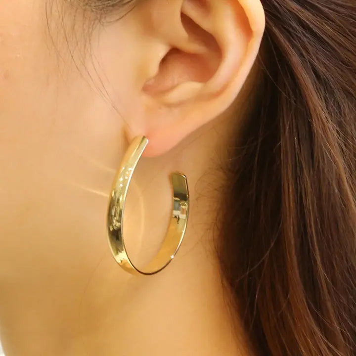 14K GOLD DIPPED HOOP POST EARRING SJE310470