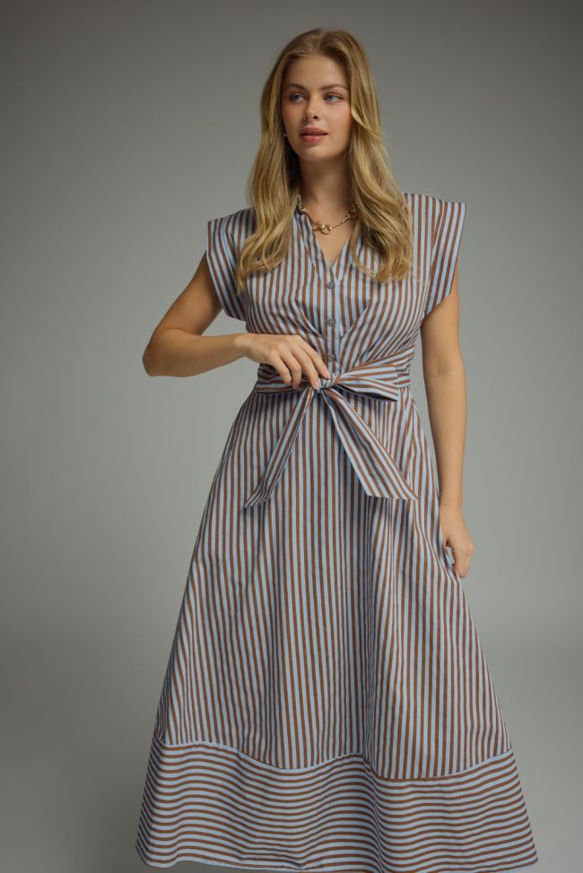 D29576 V NECK STRIPE DRESS
