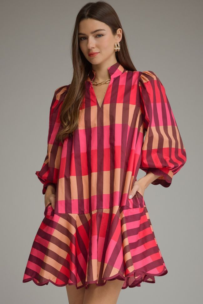 D34160 COLORFUL STRIPE MINI DRESS