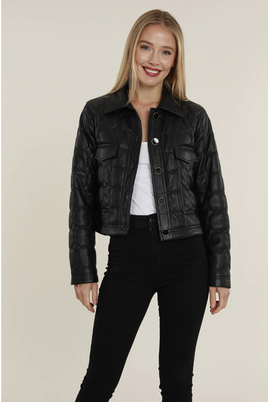 A23 VEGAN LEATHER JACKET BLACK 75307