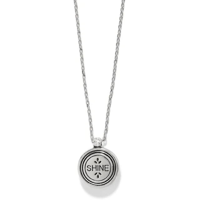 JM7613   Mosaic Round Two Tone Mini Necklace