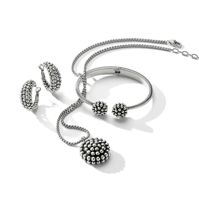 JA0365 Pretty Tough Blossom Hoop Earrings