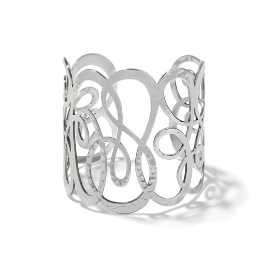 J38250 SKRIBBLE SILVER BANGLE