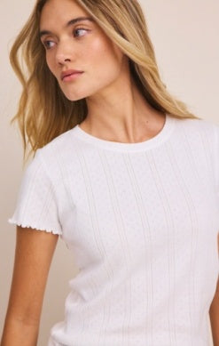POINTELLE RIB GEORGIA TEE