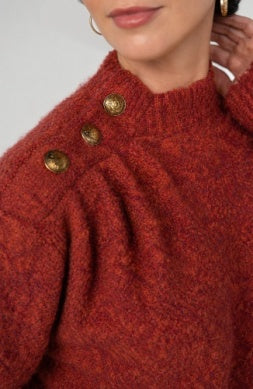 long slv mock neck sweater w buttons LM8M10SR34