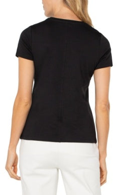 short slv crew neck knit tee w cb seam lm8h31k99