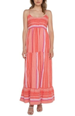 LM8C23WV22 RACER BACK TIERED MAXI DRESS