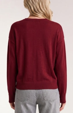 long slv drape neck wvn sweater hybrid LM8M14WF20