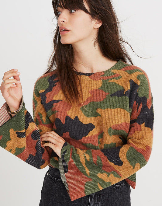 CAMO STYLE PRINT SWEATER