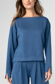 long sleeve boat neck top LM8L11C9