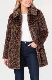 collared faux fur coat LM1D22GL01