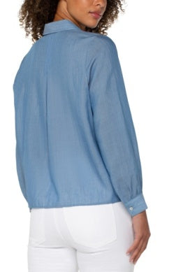 long slv popover wvn blouse w pintucks LM8F90T58