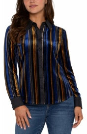 long slv fitted button front shirt LM8M16WN23