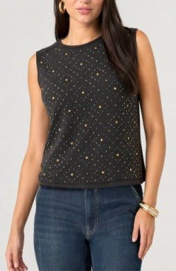 slvlss embellished knit to woven tee LM8M60KB59