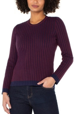 long slv crewneck ribbed sweater LM8H91SM03