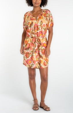 short slv shirred button front woven dress LMD039CF2P86