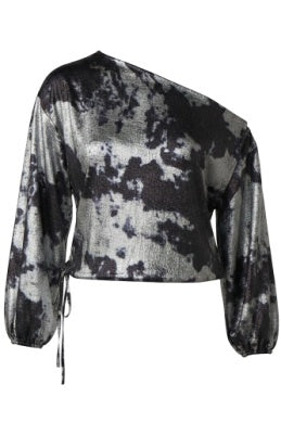 long slv one shoulder wvn top w/ ties LM8M31WN31