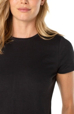 short slv crew neck knit tee w cb seam lm8h31k99