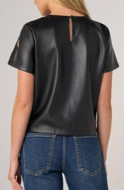 short slv crew neck tee w/ emb LM8M67PU18E