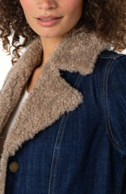 sherpa trimmed notch collar jacket 38" hps