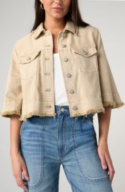 3/4 slv frayed flounce jacket LM1D52WA1