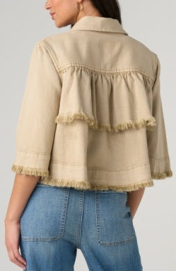 3/4 slv frayed flounce jacket LM1D52WA1